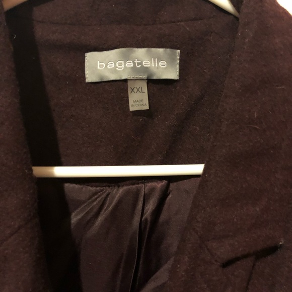 Bagatelle Women’s Coat in Deep Plum - Picture 2 of 3